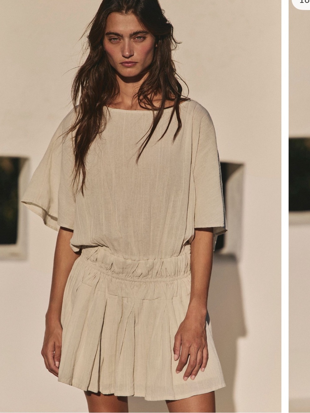 Free People Sutton Flutter Sleeve Billowy Mini Dress